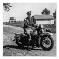 Old School Lone Motorcycle Cop