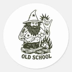 Old School Magic Wizard Funny Sticker
