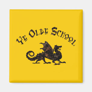Old School - Mediaeval Dragon King Arthur Knights Magnet