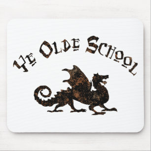 Old School - Medieval Dragon King Arthur Knights Mouse Mat