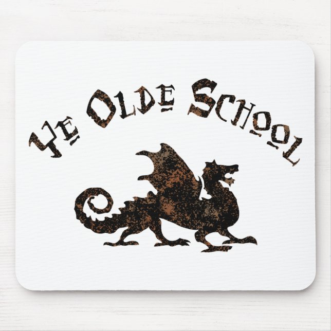 Old School - Medieval Dragon King Arthur Knights Mouse Mat (Front)