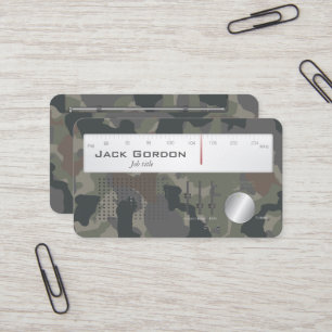 Old school military camouflage radio business card