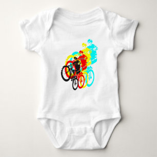 Old school MTB / Trials bike wheelie Baby Bodysuit