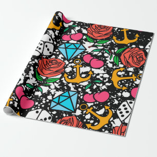 Old School Pattern Wrapping Paper