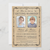 Old School Photos Wedding Invitation