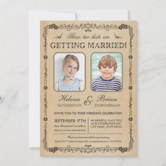 Old School Photos Wedding Invitation