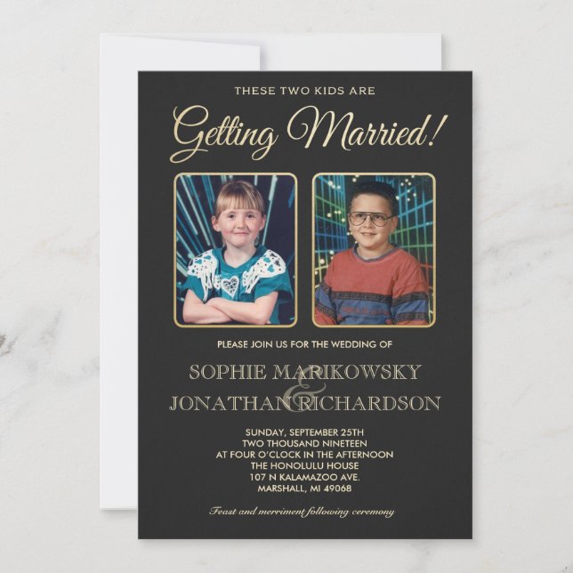 Old School Photos Wedding Invitation (Front)