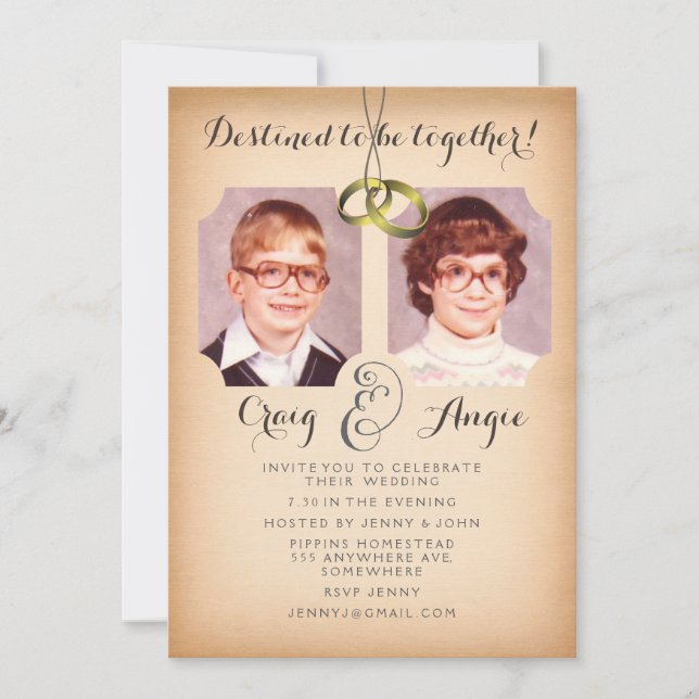 Old School Photos Wedding Photo Invite (Front)
