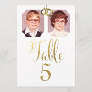 Old School Photos Wedding Table Number Cards