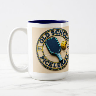 Old School Pickleball Brand coffee mag Two-Tone Coffee Mug