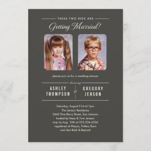 Old School Pictures Wedding Shower Invitations