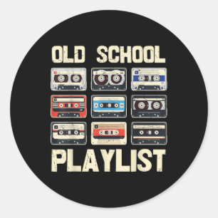 Old School Playlist Cette Classic Round Sticker
