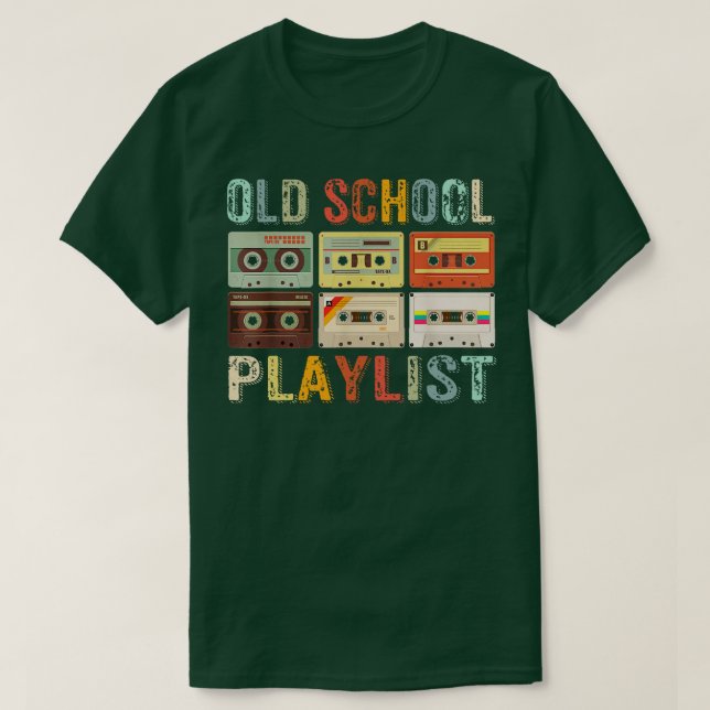 Old School Playlist T-Shirt (Design Front)