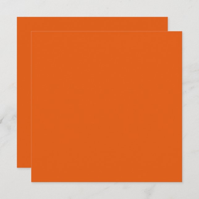 Old School Pumpkin Spice Orange Solid Colour Card (Front/Back)