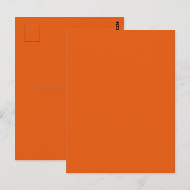 Old School Pumpkin Spice Orange Solid Colour Postcard (Front/Back)