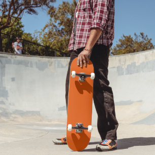 Old school Pumpkin Spice Orange Solid Colour Skateboard