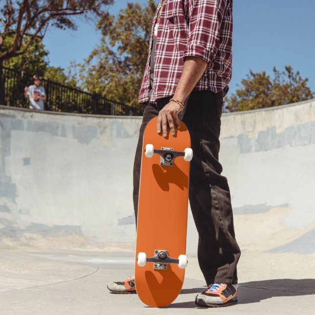 Old school Pumpkin Spice Orange Solid Colour  Skateboard (Outdoor 2)