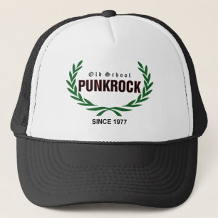 Old School Punkrock (green laurel wreath) Trucker Hat