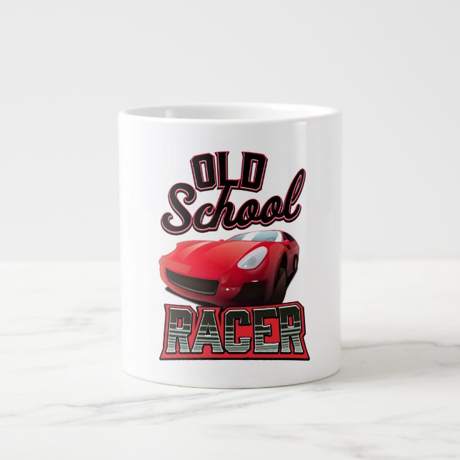 Old School Racer Logo Large Coffee Mug (Front)