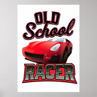 Old School Racer Logo Poster