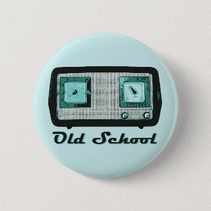 Old School Radio Retro Vintage 6 Cm Round Badge