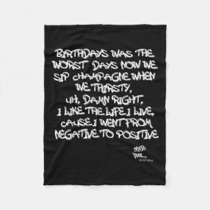 Old School Rap Hip Hop Merch Juicy Positive Quote  Fleece Blanket