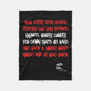 Old School Rap Hip Hop Peter Piper Quote 80s D M C Fleece Blanket