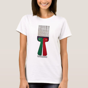 Old School Red, Black and Green Afro Pick T-Shirt