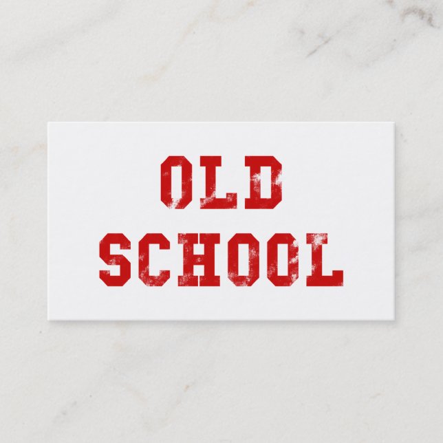 Old School Red Business Cards | Old skool gifts (Front)