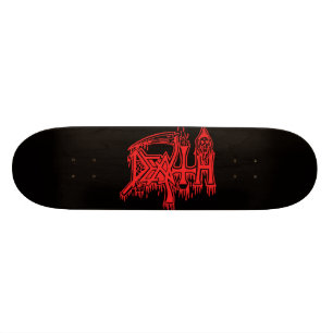 Old school red logo deck skateboard