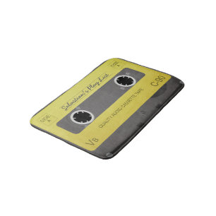 Old School Retro Music Tape Personalised Bath Mat