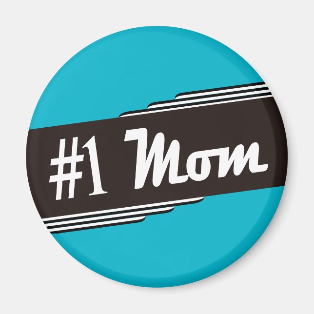 Old School Retro Vintage #1 Mum Magnet (Front)