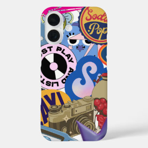Old School Retro Vintage Y2K/90's Sticker iPhone 16 Case