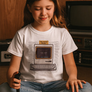 Old School Rules Retro Computer Game Over T-Shirt