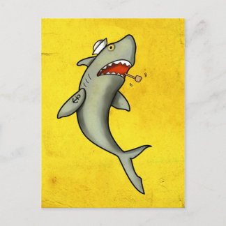 Old School Sailor Shark Postcard