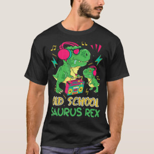 Old School Saurus Rex Dinosaur 80s 90s Stereo Mens T-Shirt