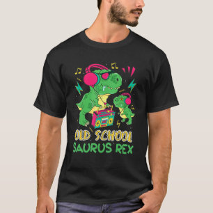 Old School Saurus Rex Dinosaur 80s 90s Stereo Vibe T-Shirt