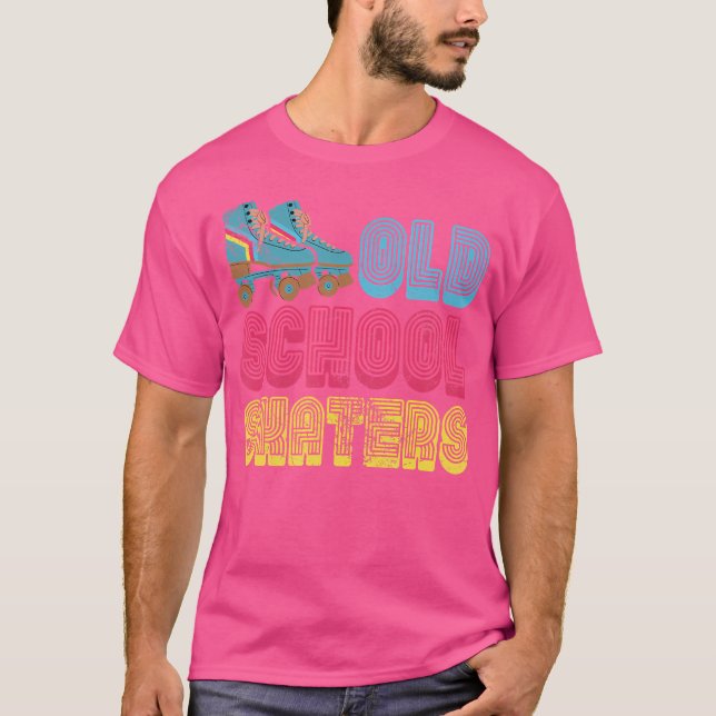 Old School Skaters Roller Skating Rollerskates T-Shirt (Front)