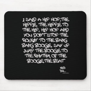 Old School Skool Rap Hip Hop Merch Lyric Quote 80s Mouse Mat