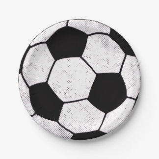 Old School Soccer Pitch Aesthetic Graphic Style Paper Plate