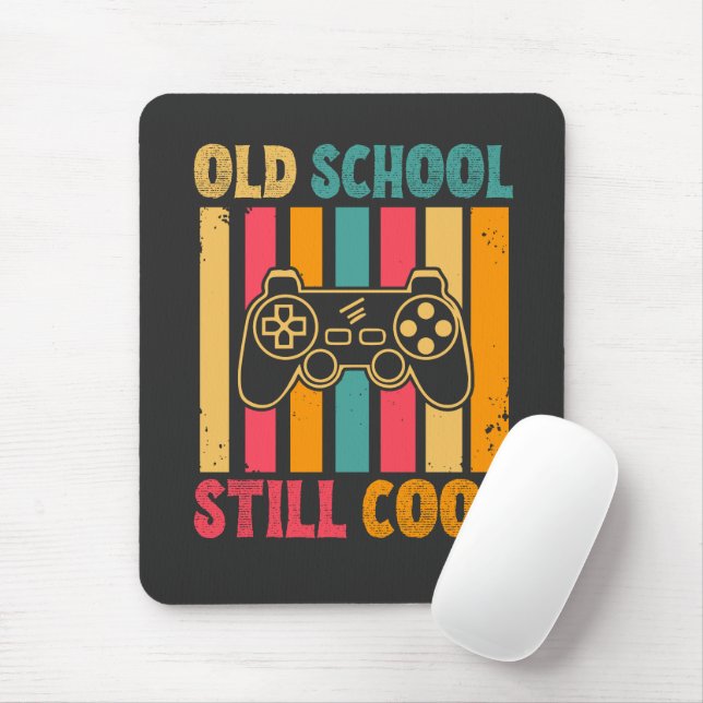 Old School Still Cool Retro Gamer Mouse Mat (With Mouse)