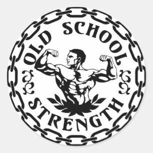 Old School Strength Vintage Classic Round Sticker