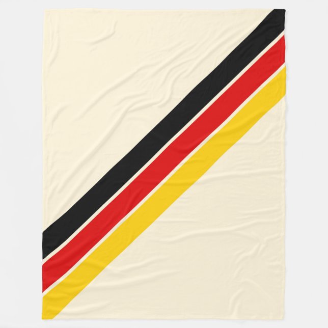 Old School Striped 70s 80s Retro Racing Stripes Fleece Blanket (Front)