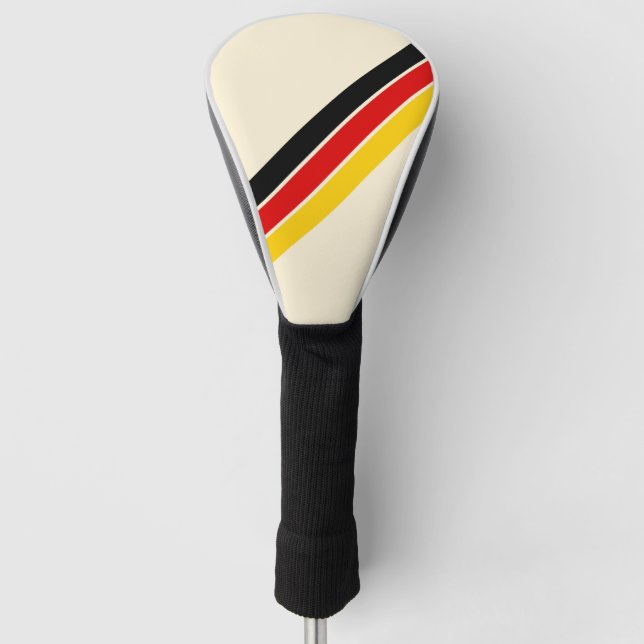 Old School Striped 70s 80s Retro Racing Stripes Golf Head Cover (Front)