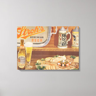 Old school stroh’s beer canvas art