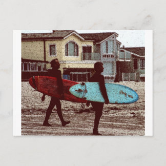 Old School Surfers Postcard