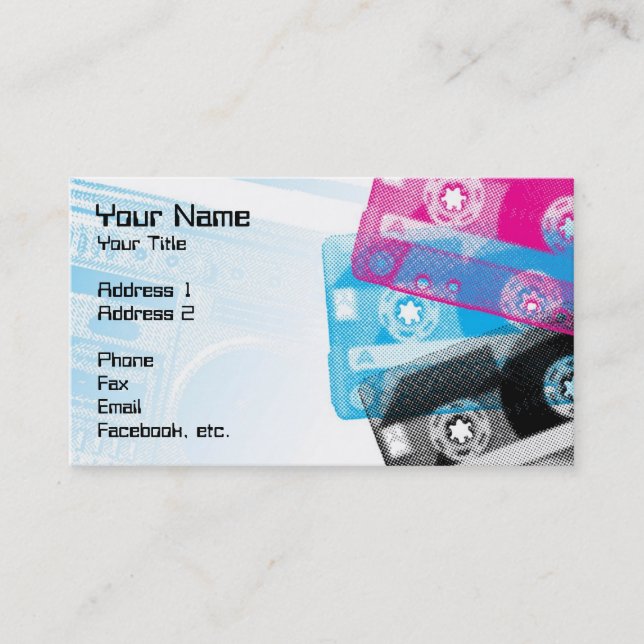 Old School Tapes and Boom box Profile Cards (Front)
