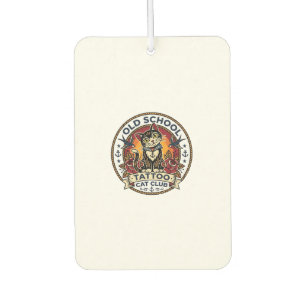 Old School Tattoo Cat Cute Kitty Design - Old Scho Car Air Freshener