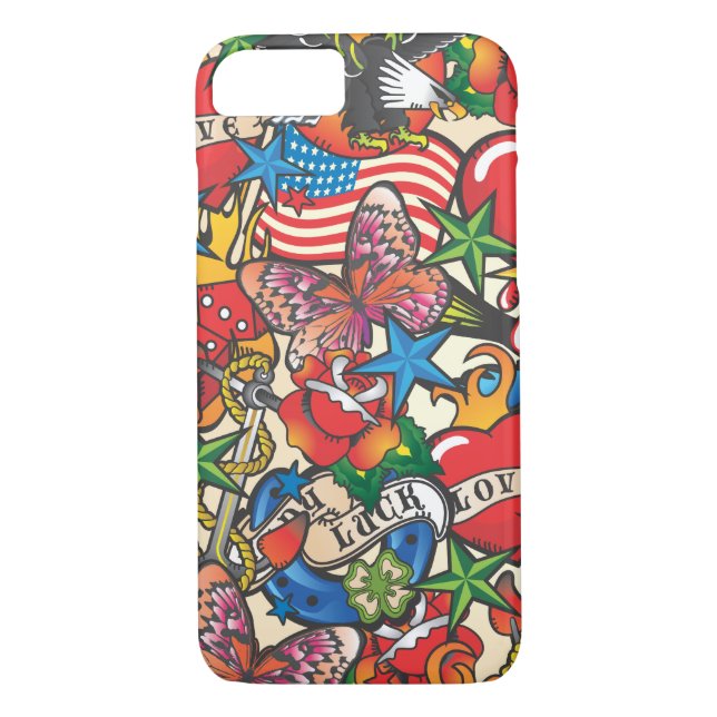 Old School Tattoo Cell Phone Cover Case (Back)