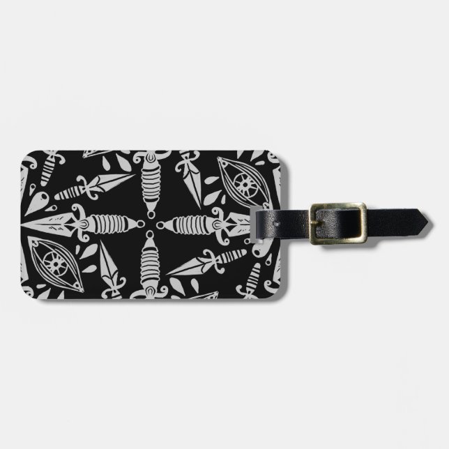 Old school tattoo daggers and eyes luggage tag (Front Horizontal)